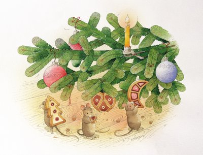 Weihnachtsbaum und Mäuse von Kestutis Kasparavicius